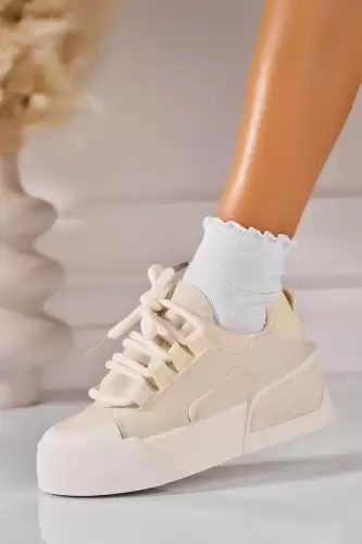 Adidasi de dama Piele Ecologica Bej Kayani