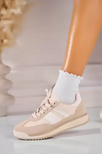 Adidasi de dama Piele Ecologica Bej Kinzi