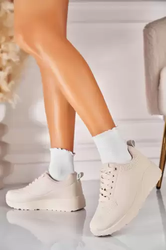 Adidasi de dama Piele Ecologica Bej Nafisa