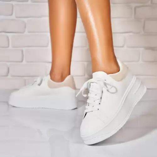 Adidasi de dama Piele Ecologica Bej Neiva