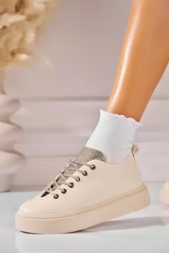 Adidasi de dama Piele Ecologica Bej Nhyla