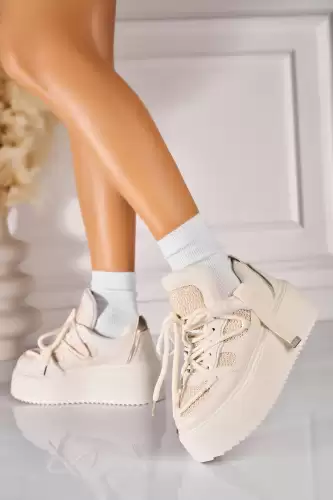 Adidasi de dama Piele Ecologica Bej Nikte