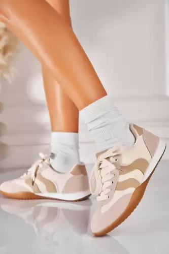 Adidasi de dama Piele Ecologica Bej Samyra