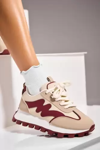 Adidasi de dama Piele Ecologica Bordo Prysca