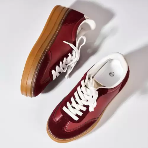 Adidasi de dama Piele Ecologica Bordo Subrya