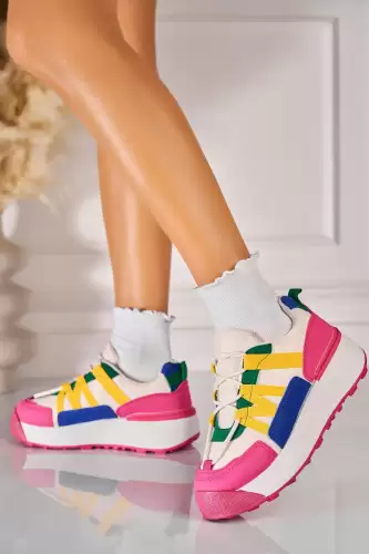 Adidasi de dama Piele Ecologica Fucsia Asaiya