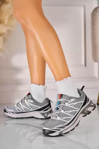 Adidasi de dama Piele Ecologica Gri Eloni