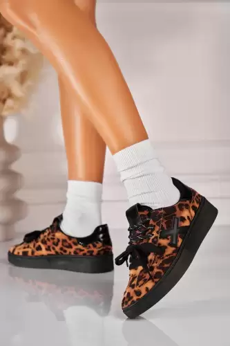 Adidasi de dama Piele Ecologica Intoarsa Animal Print Soliana