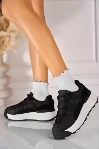 Adidasi de dama Piele Ecologica Negru Asaiya