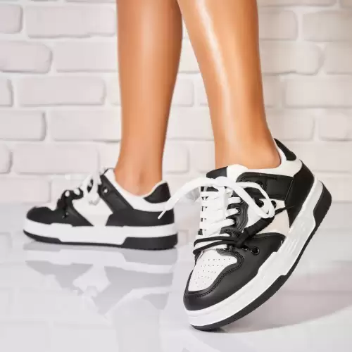 Adidasi de dama Piele Ecologica Negru Crelyn