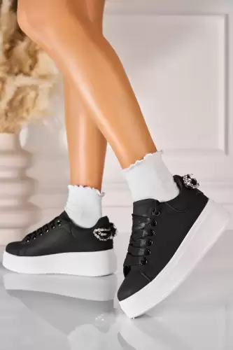 Adidasi de dama Piele Ecologica Negru Kerenza