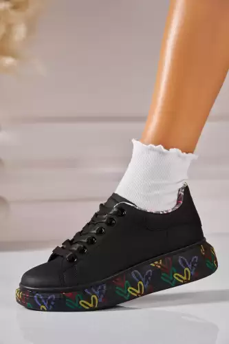 Adidasi de dama Piele Ecologica Negru Marylu