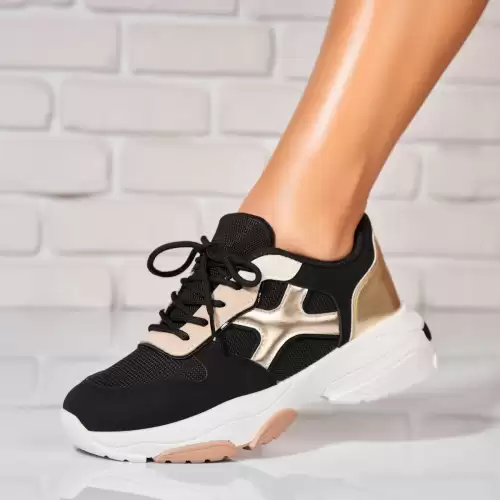 Adidasi de dama Piele Ecologica Negru Sabina