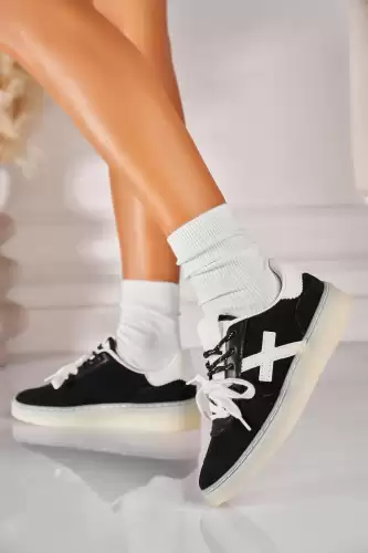 Adidasi de dama Piele Ecologica Negru Soliana