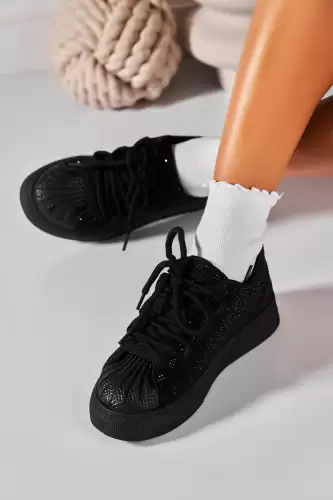 Adidasi de dama Piele Ecologica Negru Zyasia