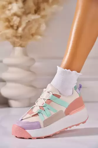 Adidasi de dama Piele Ecologica Roz Asaiya