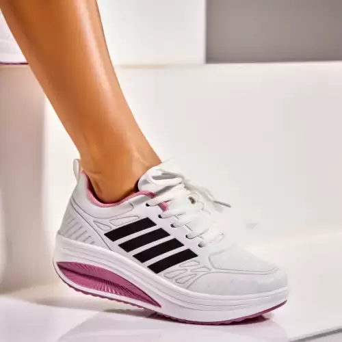 Adidasi de dama Piele Ecologica Roz Evalie