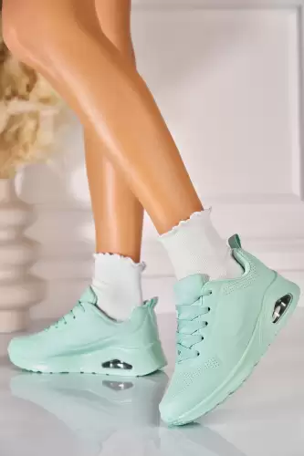 Adidasi de dama Piele Ecologica Verde Janeliz