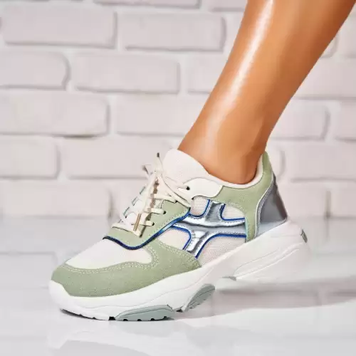 Adidasi de dama Piele Ecologica Verde Sabina