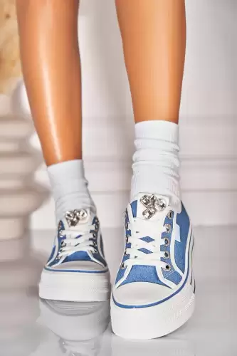 Adidasi de dama Textil Albastru Deisy