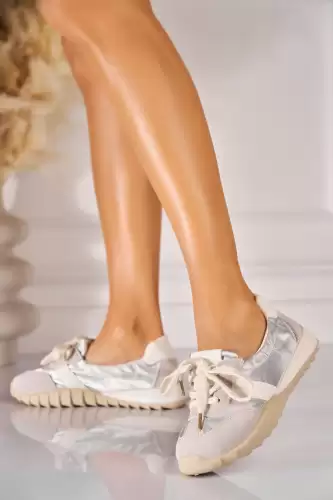 Adidasi de dama Textil Argintiu Raney