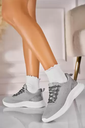 Adidasi de dama Textil Gri Elaria