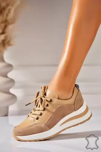 Adidasi Piele Naturala Bej Kynlei