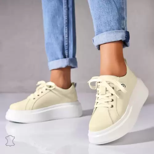 Adidasi Piele Naturala Bej Tryce