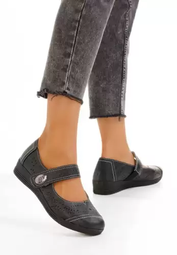 Balerini cu toc Mazzi negri