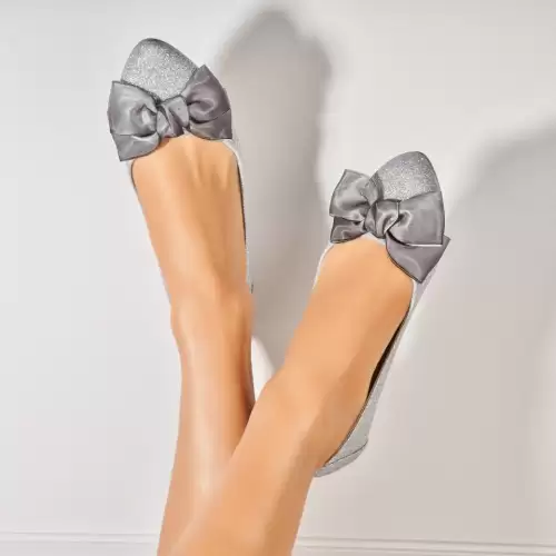 Balerini dama Glitter Argintiu Yessy