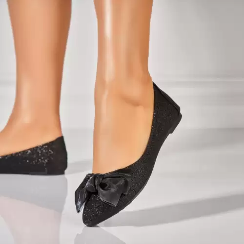 Balerini dama Glitter Negru Yessy
