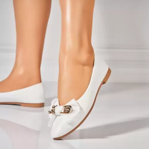 Balerini dama Piele Ecologica Alb Kaylen