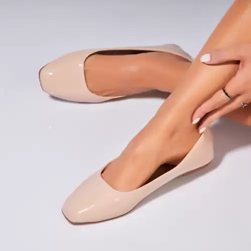 Balerini dama Piele Ecologica Lacuita Bej Masyn