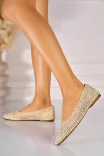 Balerini dama Textil Auriu Harlene