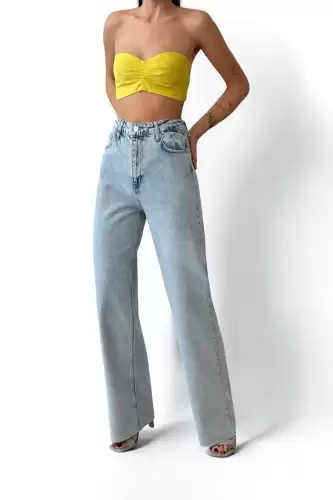 Blugi Dama Evazati Albastru Emerald