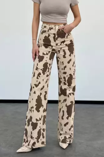 Blugi Dama Evazati Animal Print Samira