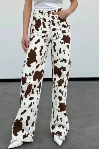 Blugi Dama Evazati Animal Print Samira2