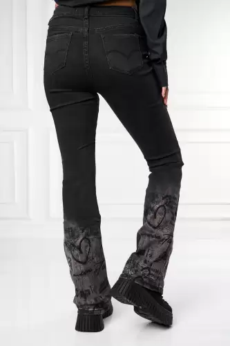 Blugi Dama Evazati Negru Oksana