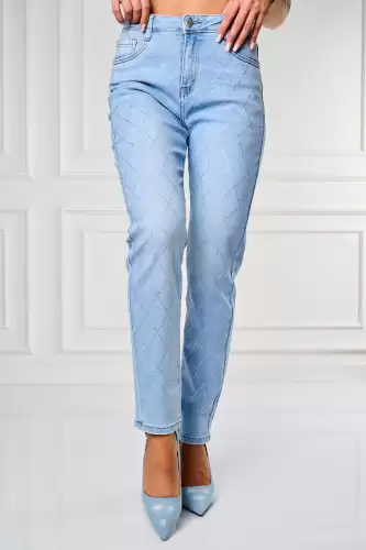 Blugi dama Mom Fit Albastri Mitzy