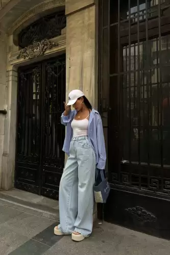 Blugi Dama Oversize Albastru Lacey