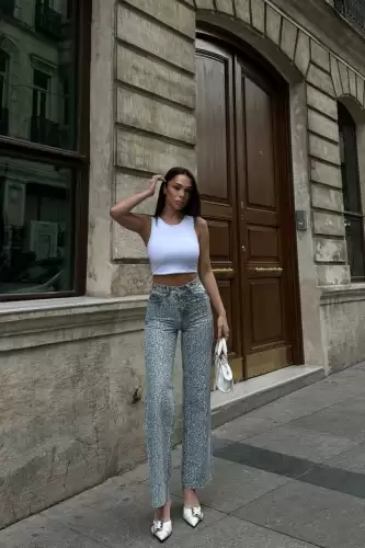 Blugi Regular Fit Animal Print Khalani2