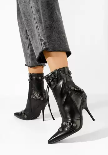 Botine stiletto Supreme negre