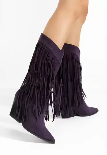 Cizme cowboy dama Cartaxa mov