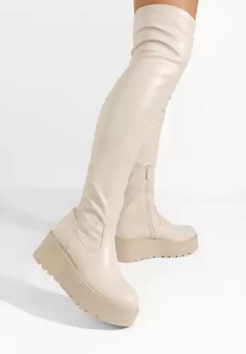 Cizme cu platforma Hiedra bej