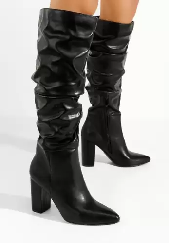 Cizme cu toc gros Marquee negre