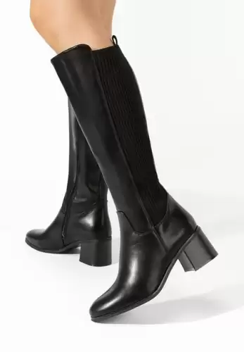 Cizme cu toc gros Seshia negre