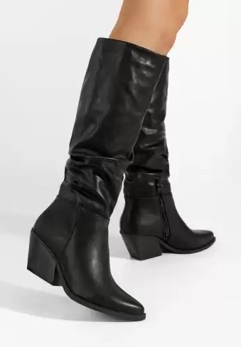 Cizme cu toc gros Tinesi negre