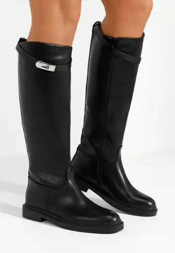 Cizme cu toc mic Salavia negre