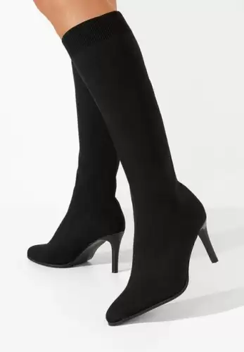 Cizme cu toc subtire Avibria negre