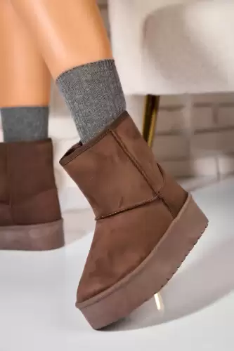 Cizme Dama Imblanite Maro din Piele Ecologica Intoarsa Anatalia